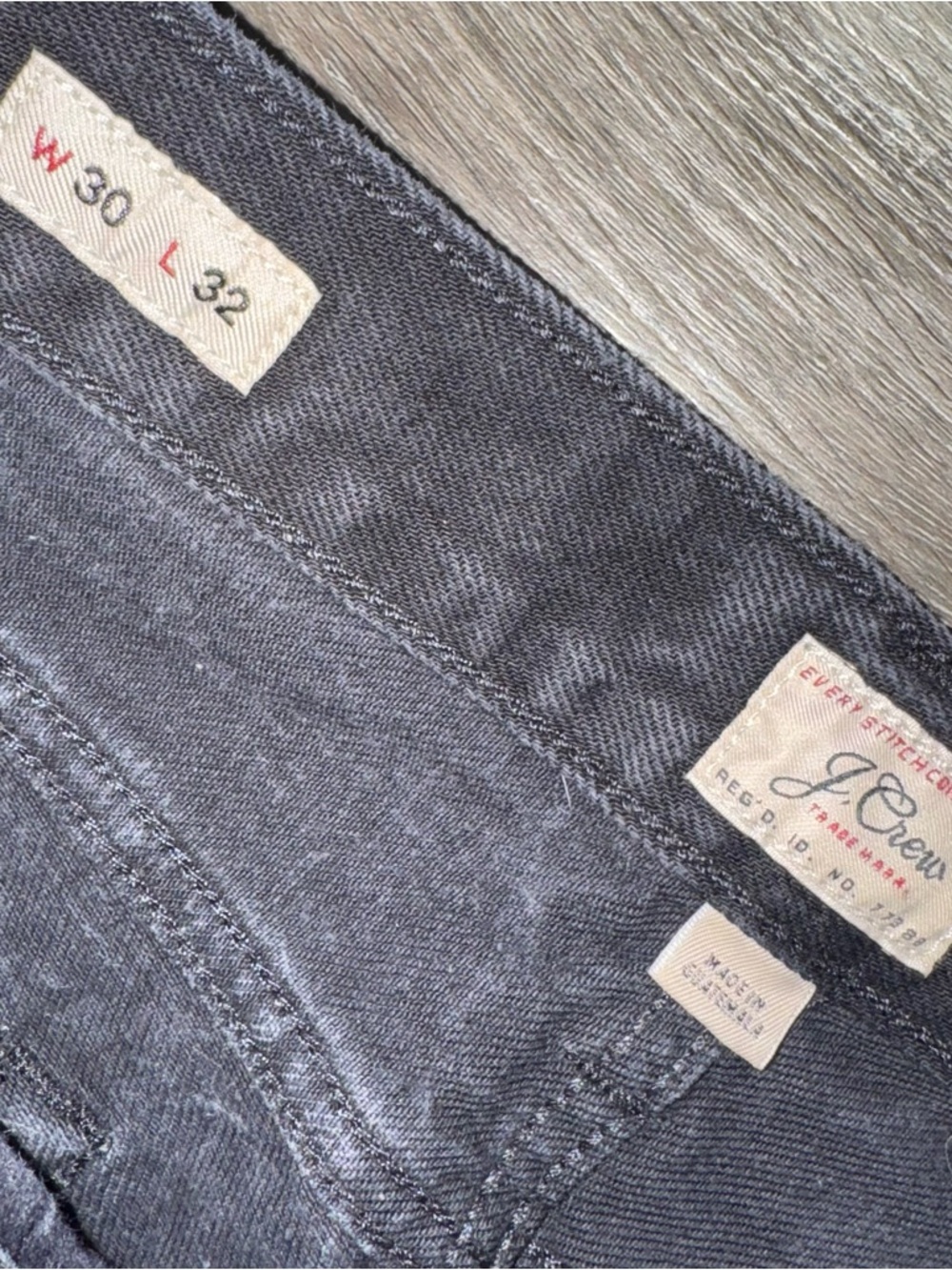 J.Crew Classic Straight Men’s 32x32 Black Washed Denim 100% Cotton - Picture 5 of 8